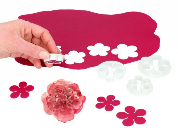 dekofee 5-Blatt Blütenausstecher Set 4tlg.