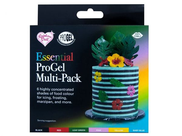 Rainbow Dust Lebensmittelfarbe ProGel Multipack Essentials 6x25g