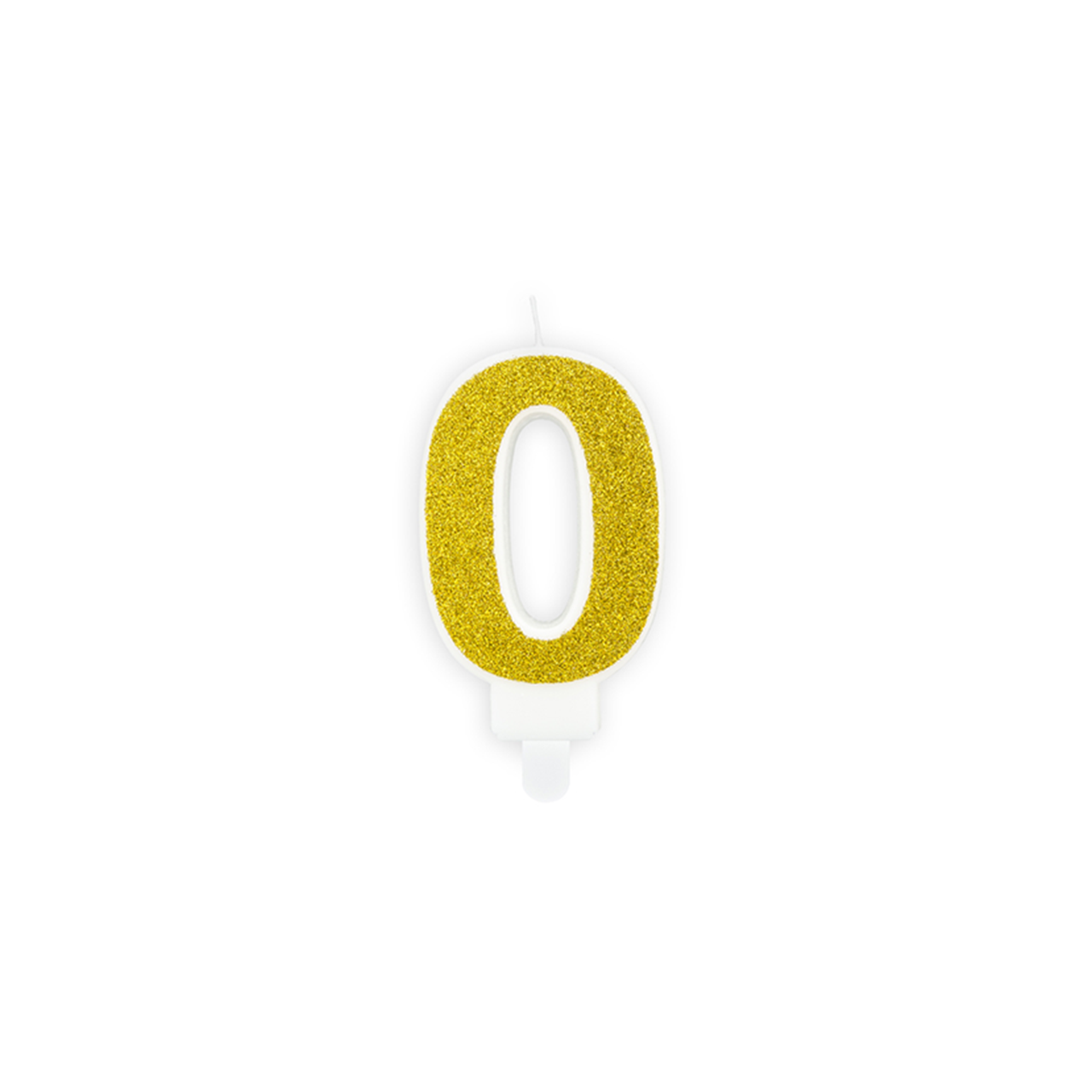 1 cake candle - number 0 - gold