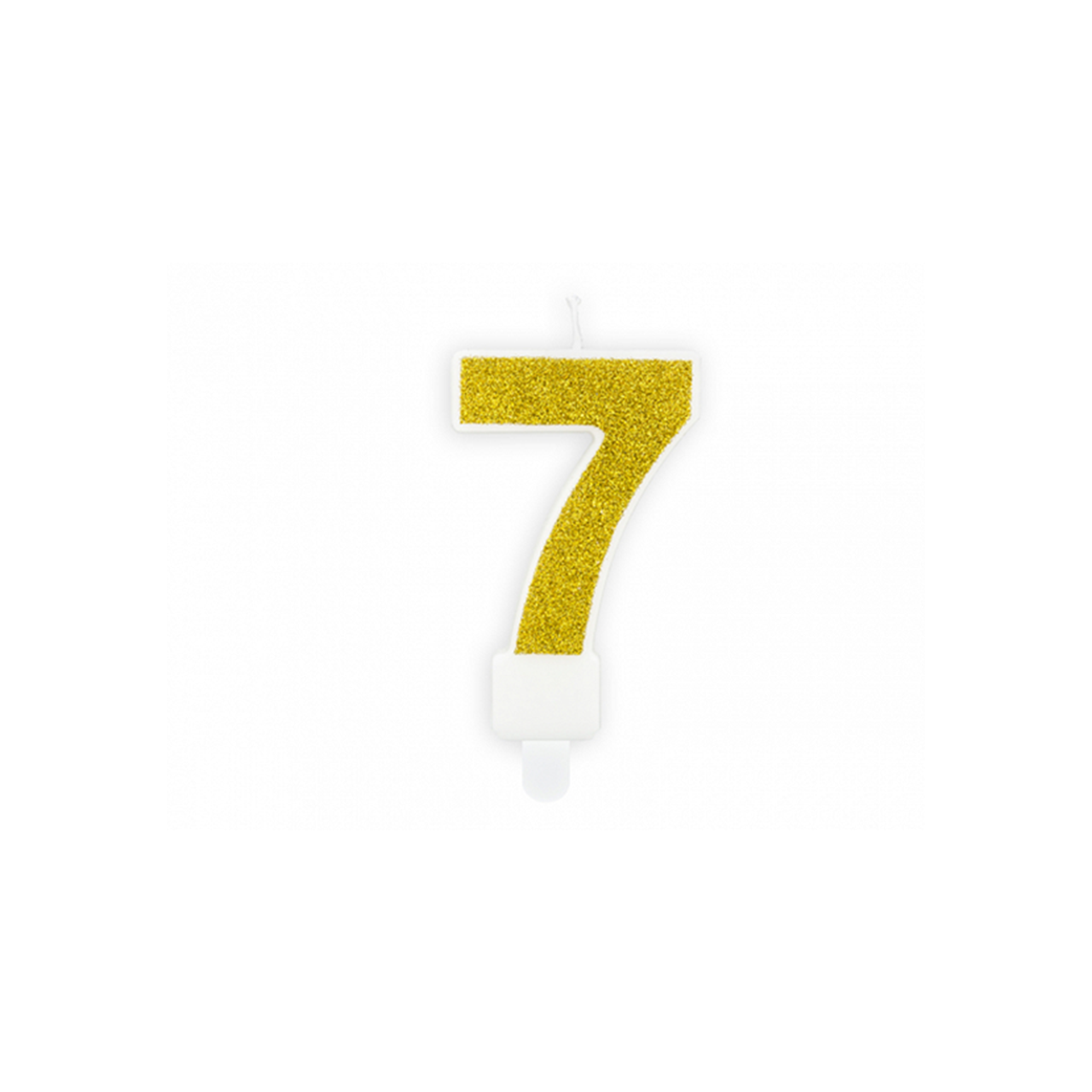 1 cake candle - number 7 - gold