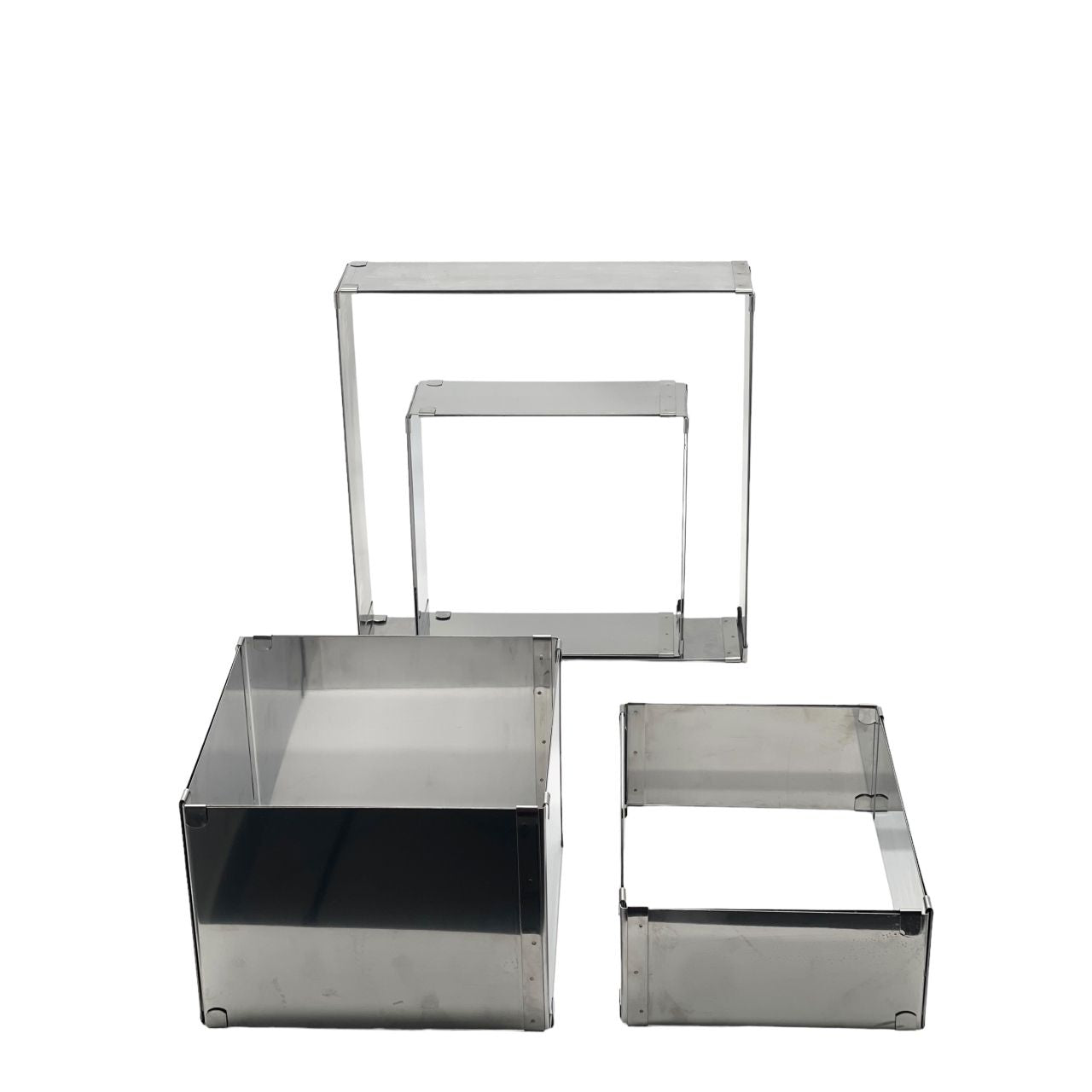 Pişirme kalıbı / kek halkası kare ayarlanabilir 20x20 cm, yükseklik 15 cm