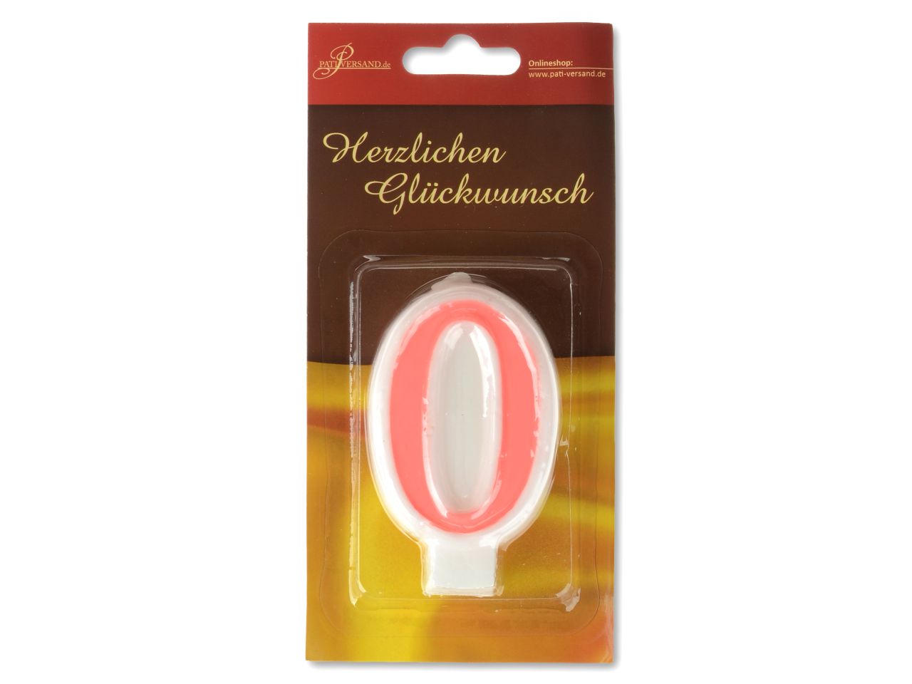 Pati-Versand pink number candle 0
