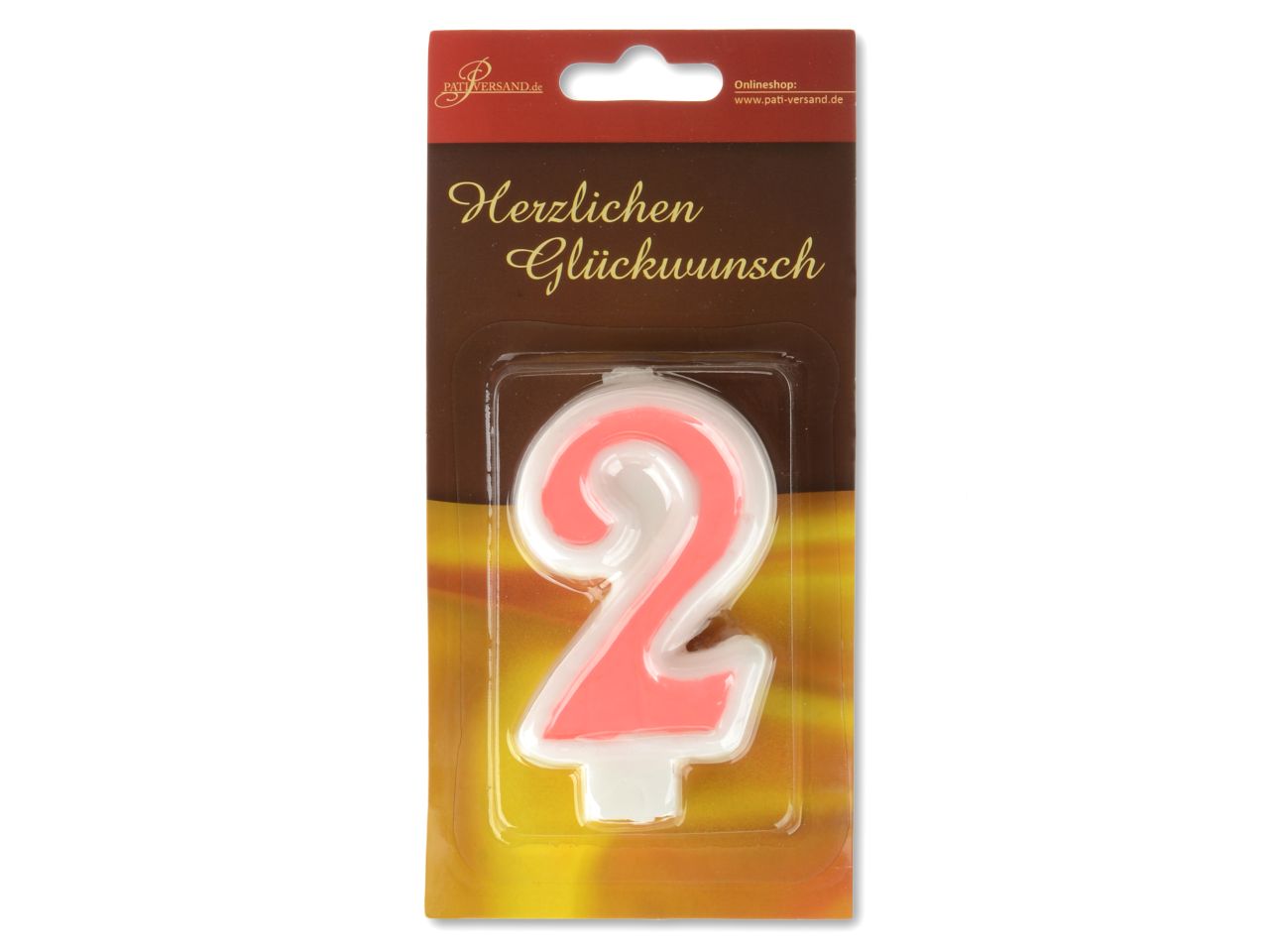 Pati-Versand pink number candle 2
