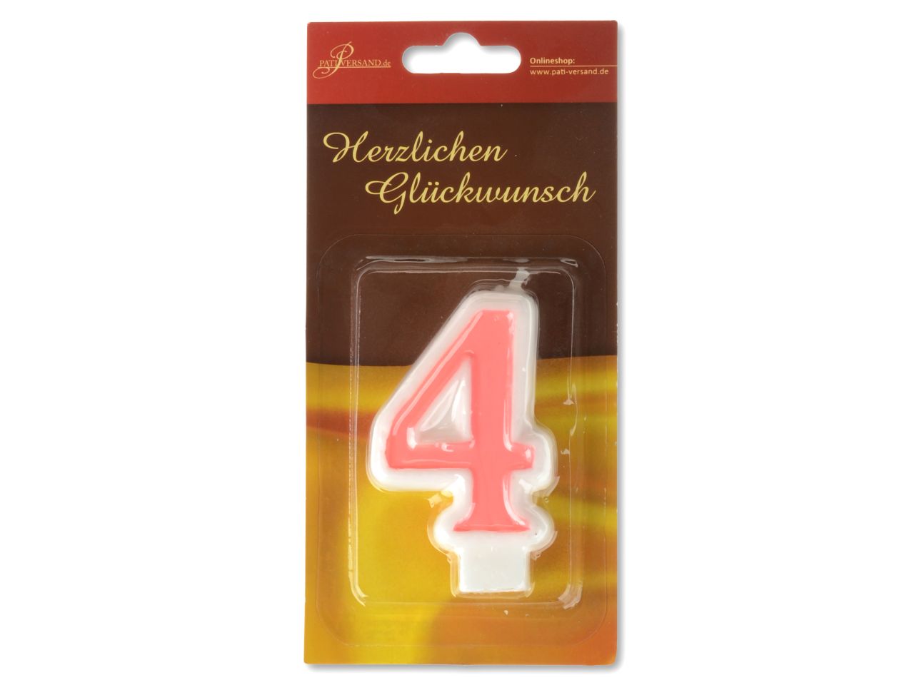 Pati-Versand pink number candle 4