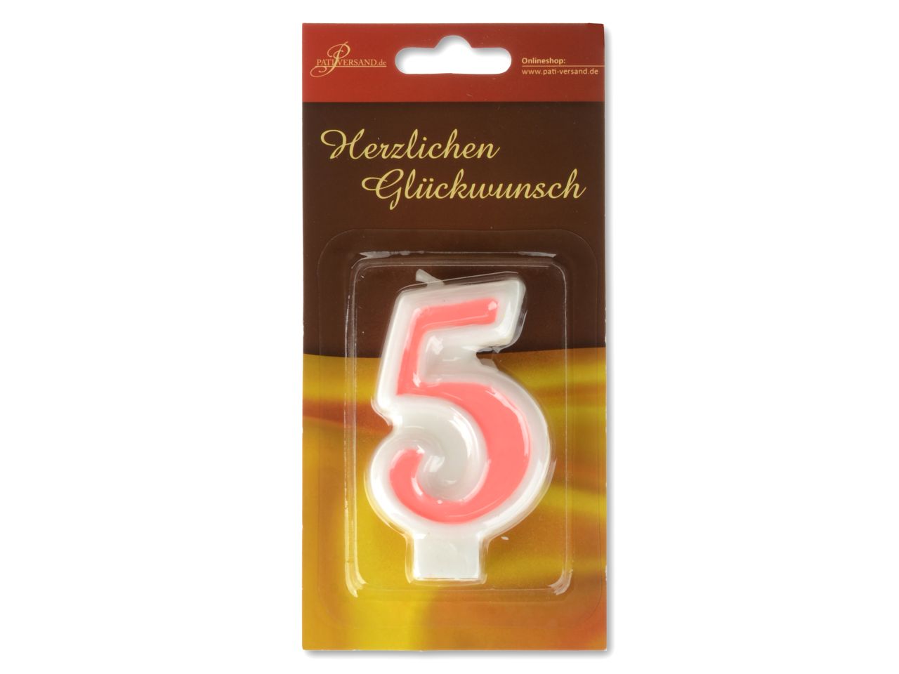 Pati-Versand pink number candle 5