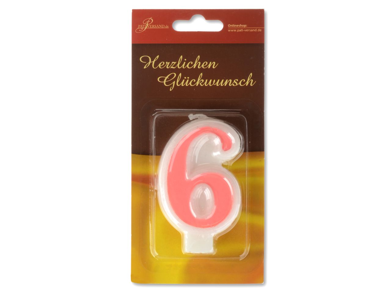 Pati-Versand Zahlenkerze rosa 6