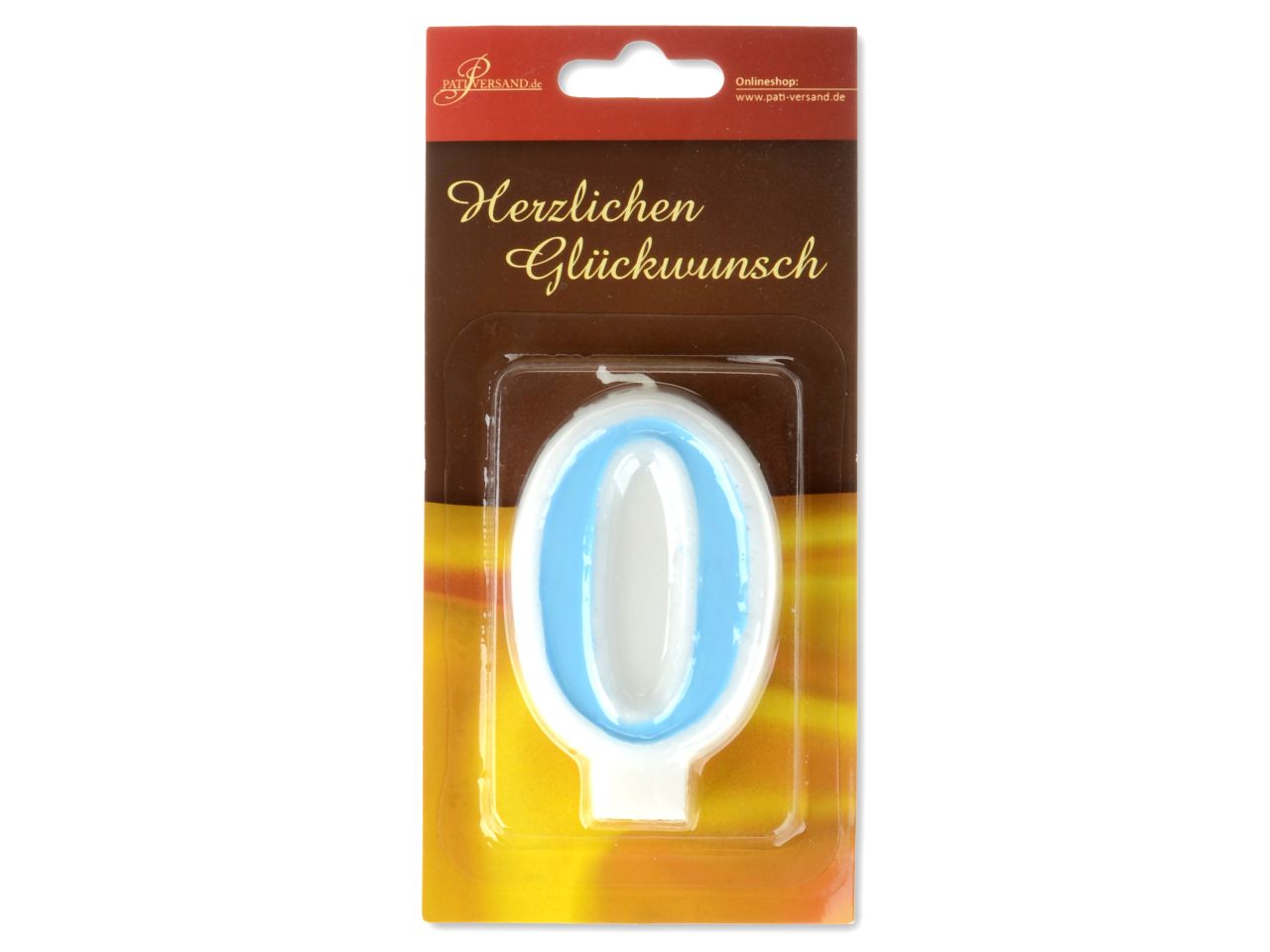 Pati-Versand number candle blue 0