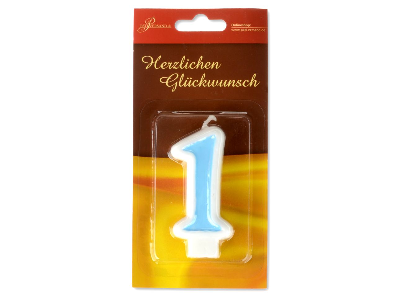 Pati-Versand number candle blue 1