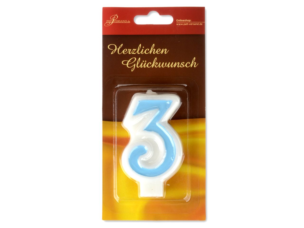 Pati-Versand number candle blue 3