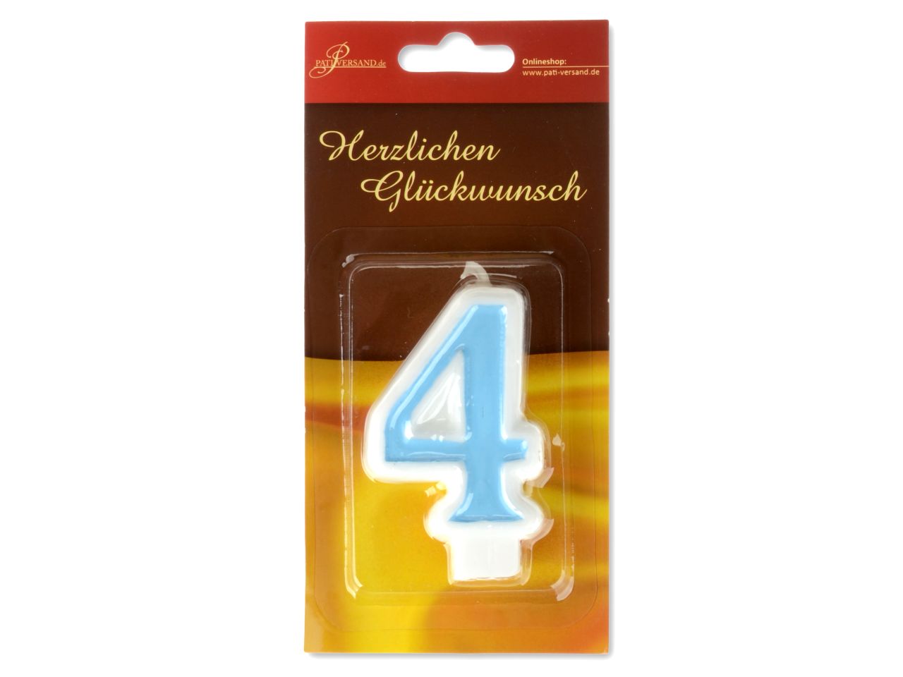 Pati-Versand number candle blue 4