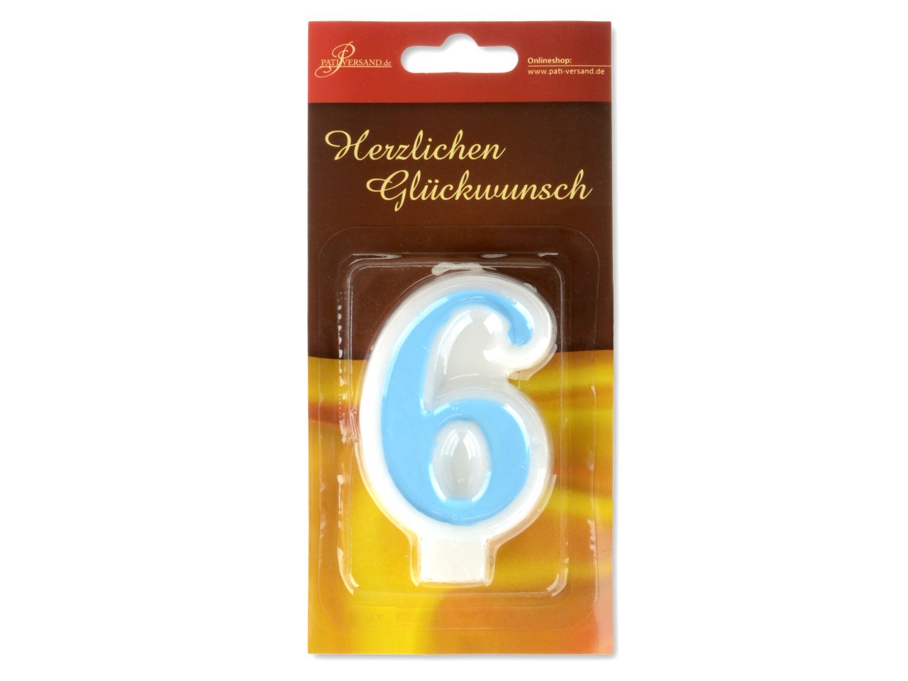 Pati-Versand number candle blue 6