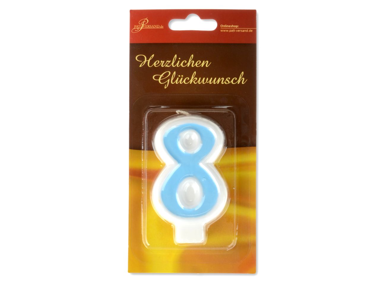 Pati-Versand number candle blue 8