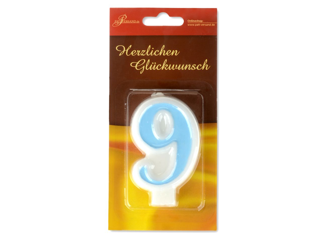Pati-Versand number candle blue 9