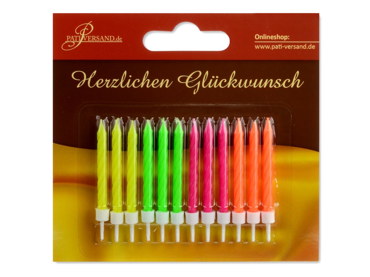 Pati-Versand colorful candles, pack of 12