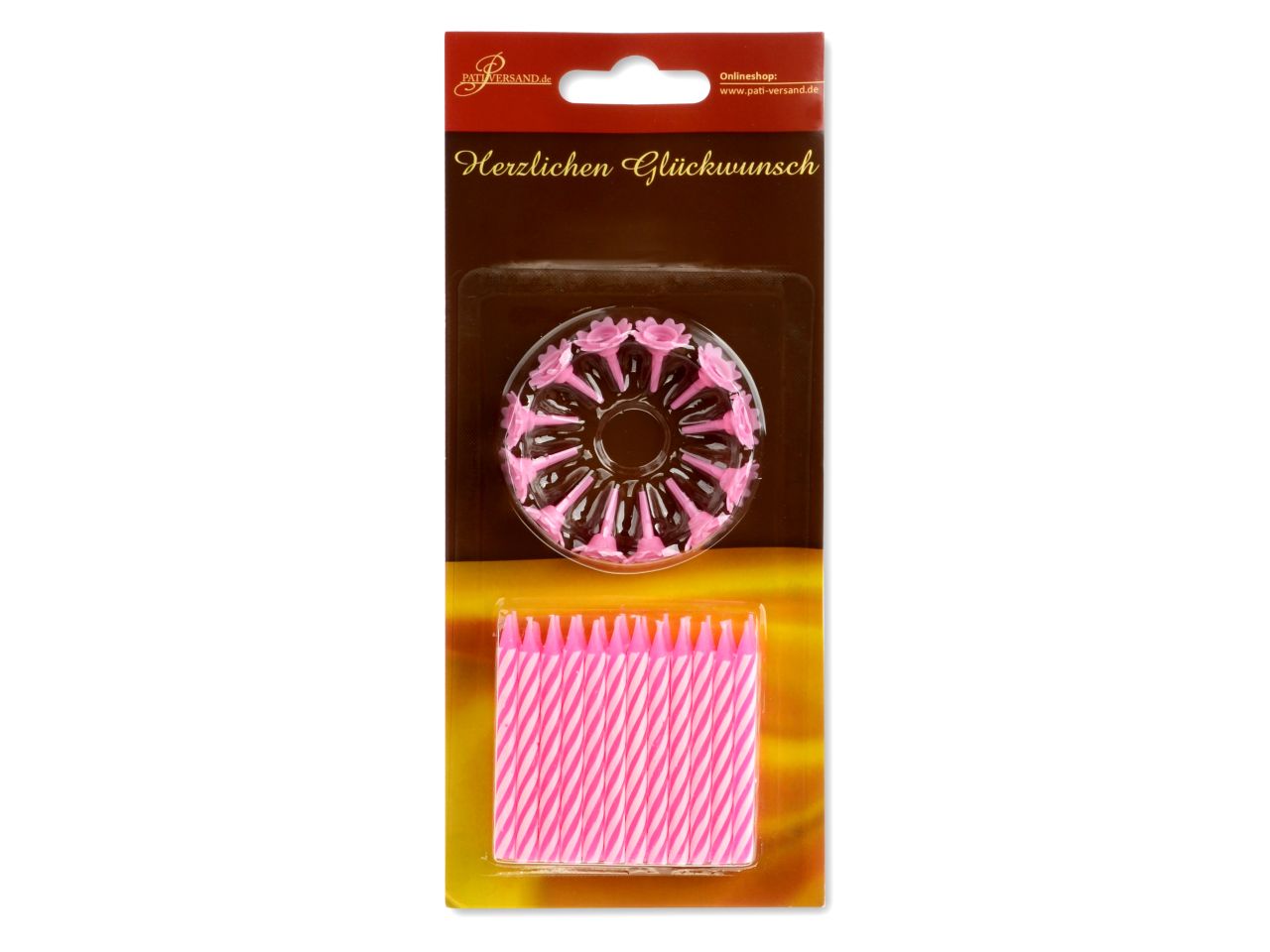 Pati-Versand Pink Candles, 24-pack