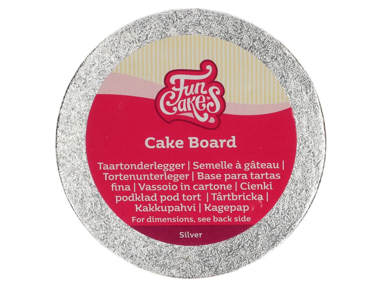 FunCakes Cake Card Rund 12,5cm, Stärke 3mm
