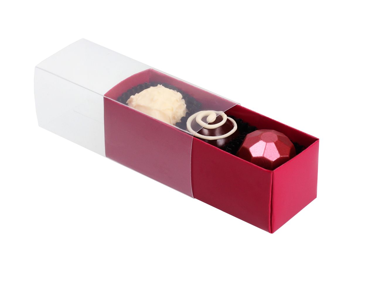 Truffle stick for 3 truffles, ruby