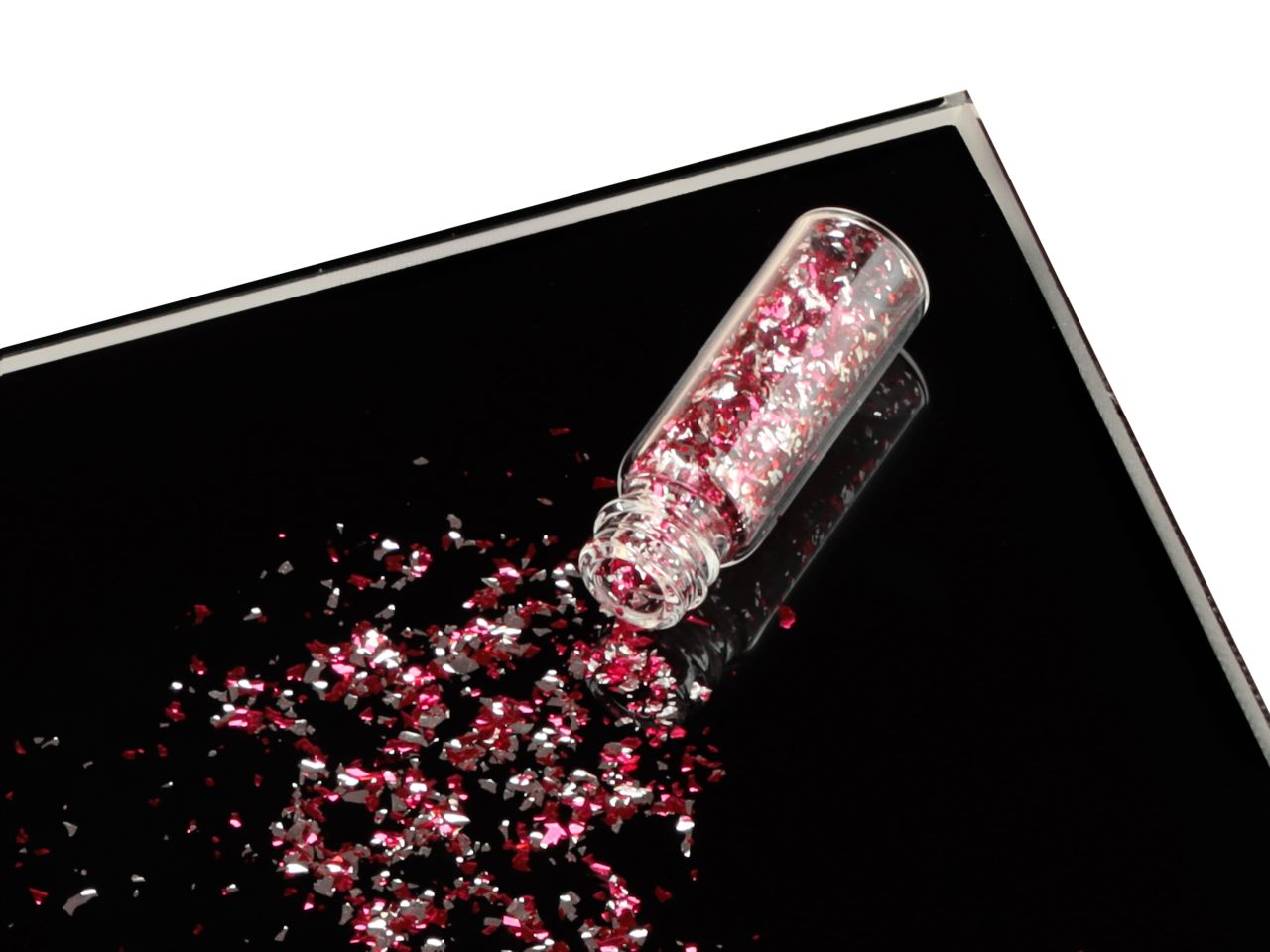 Cake-Masters Mini-Flacon Flitter grob silber-pink