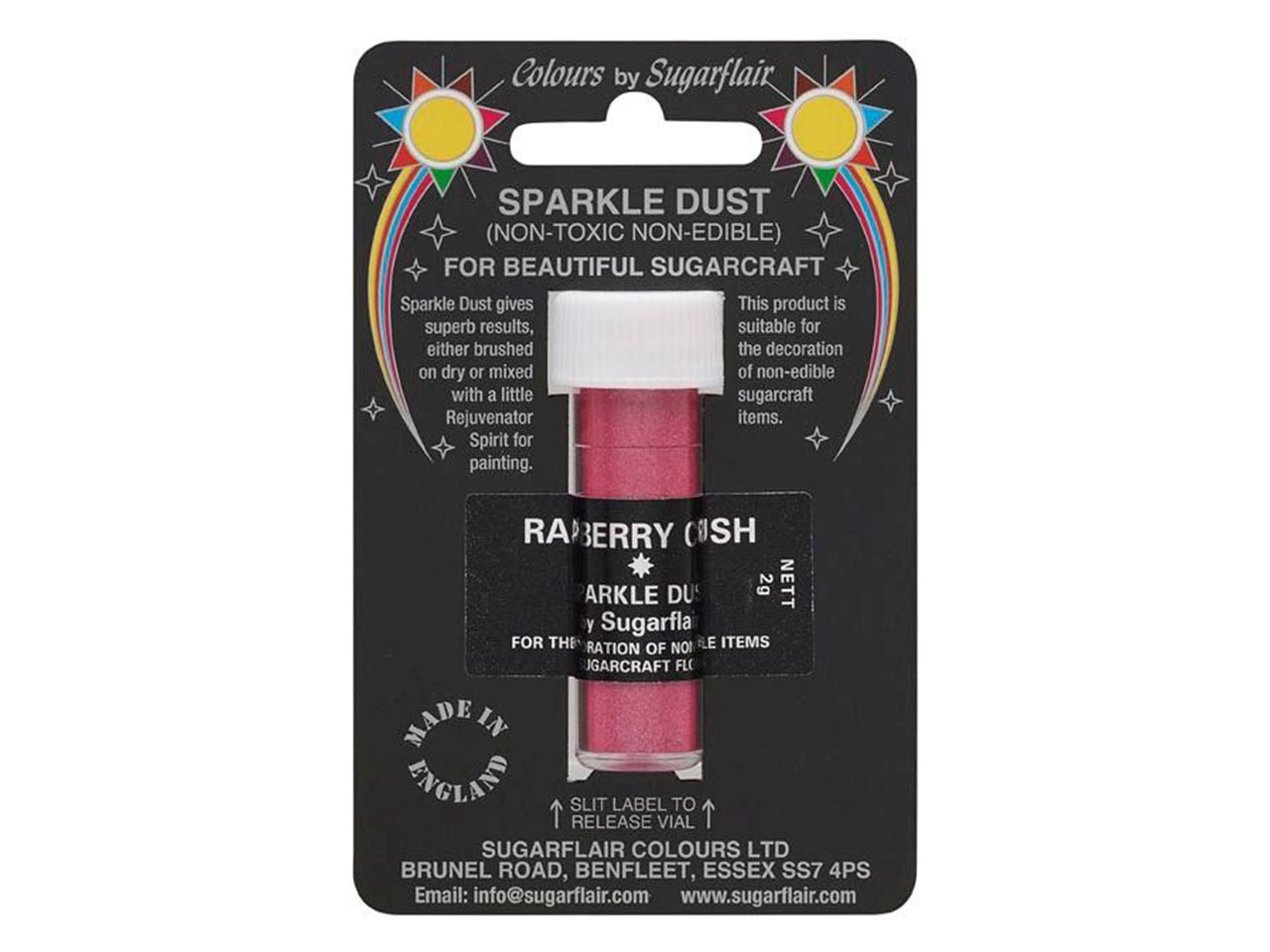 Sugarflair Puderfarbe Sparkle Dust Raspberry Crush 2g