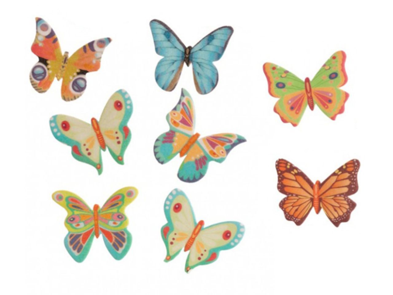 Dekora Aufleger Schmetterlinge Oblate 4,5x5cm 8 Stück