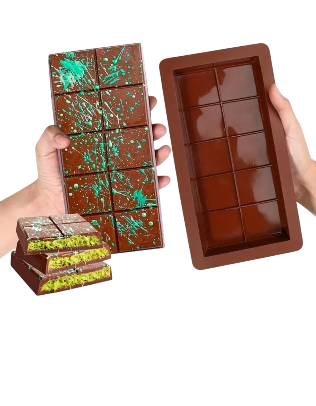 Silikonformen für dubai schokolade 2x glattzieher 1x