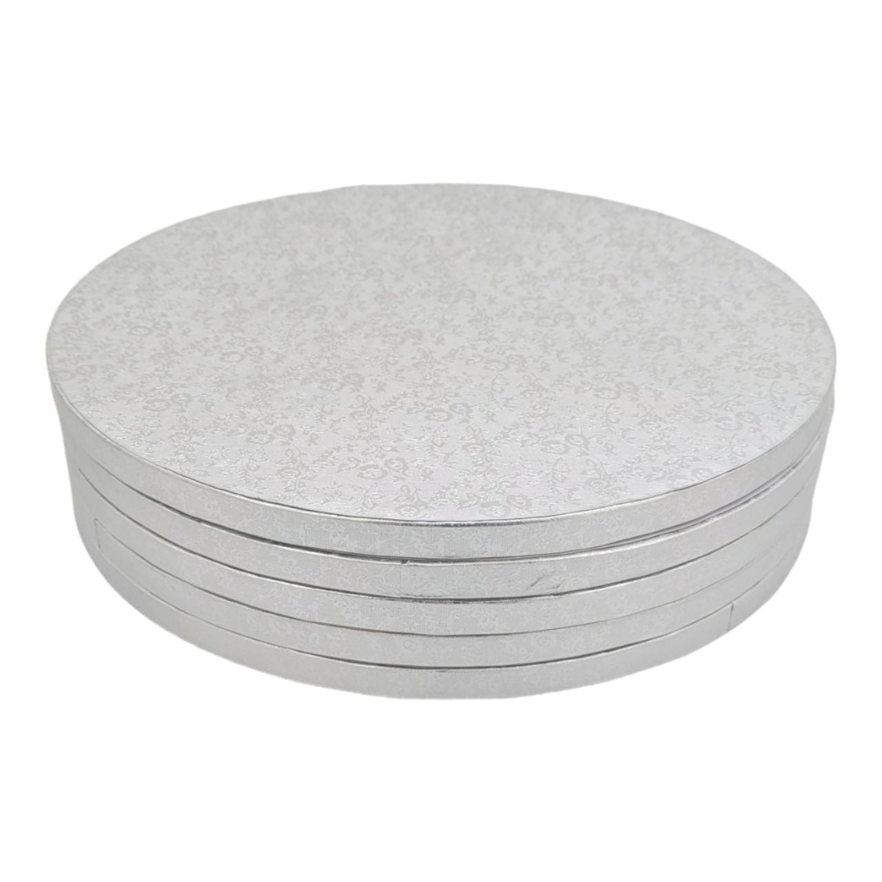 5x Cakeboard Round ⌀30cm Silver