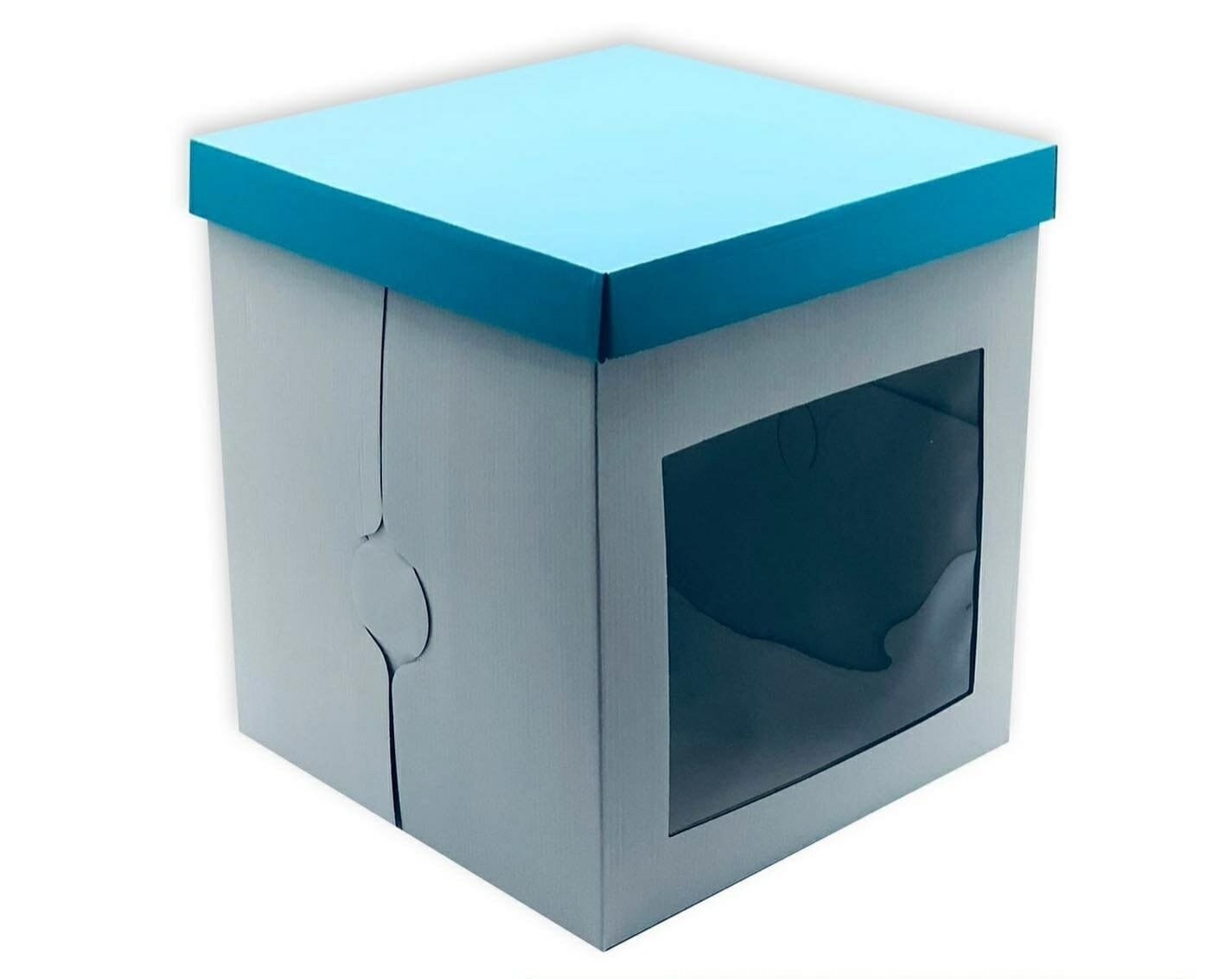 Cake box Classic white+blue lid 31x31x30cm