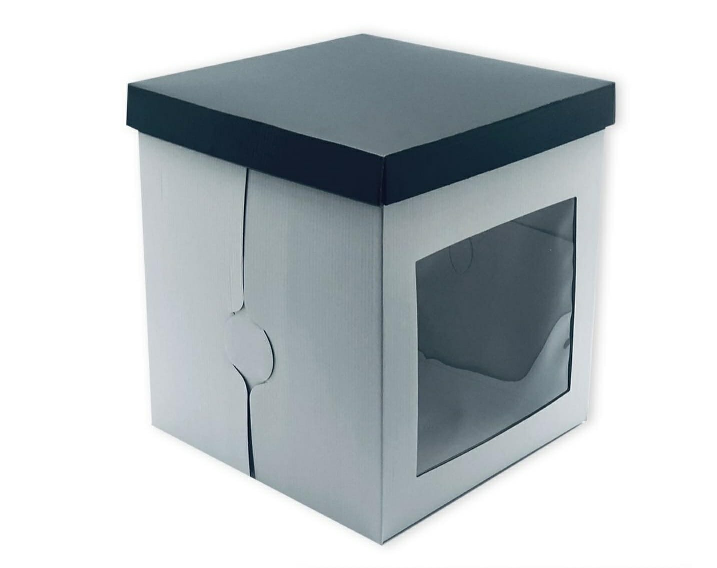 Cake box Classic white black lid 31x31x30cm