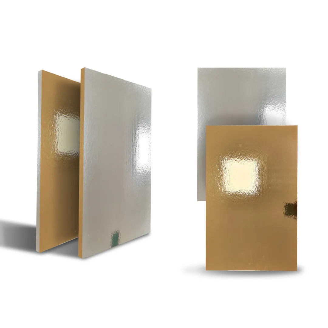 Tortenuntersetzer ZWEISEITIG Gold+Silber 10er Packung 45x35cm