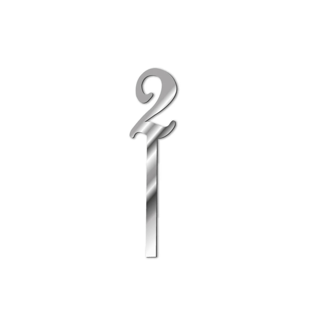 Cake topper numbers silver-2