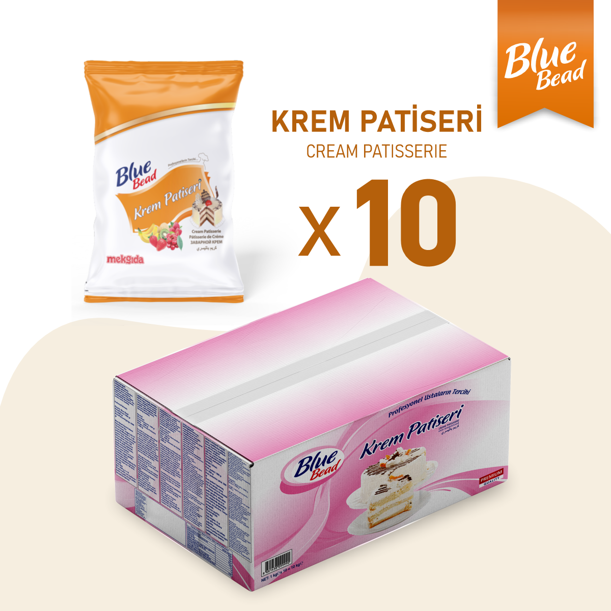 Blue Bead Konditorcreme 1 KG x 10 = 10 KG