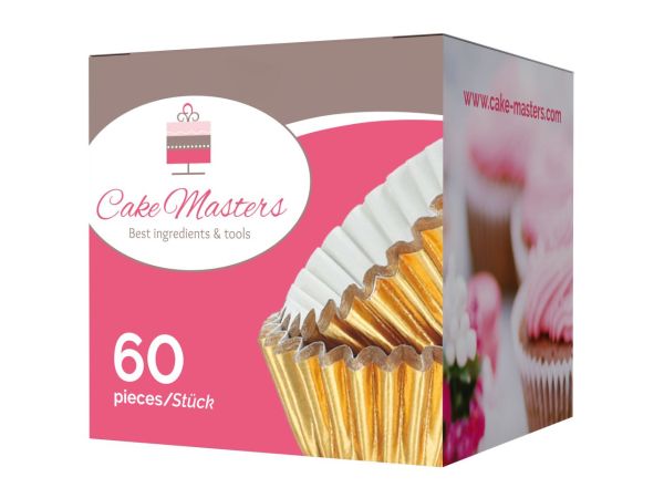 Cake-Masters pralin kapsülleri 25 mm altın 60 adet