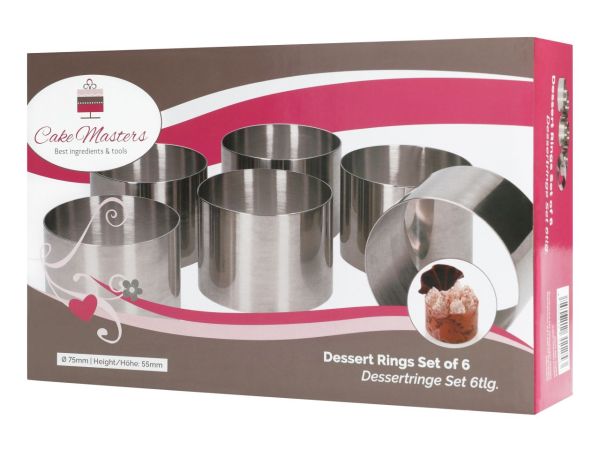 Cake-Masters dessert rings set 6 pieces.