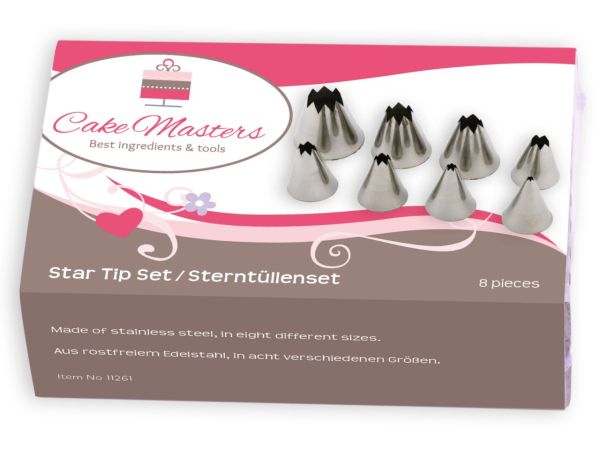 Cake-Masters star nozzle set 8pcs.