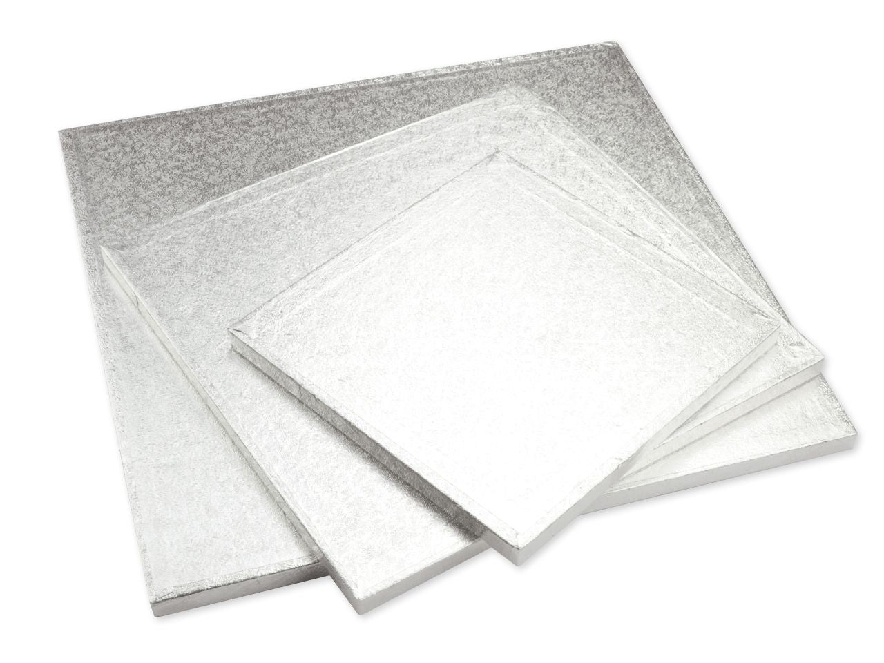 Cake-Masters Cakeboard quadrat 20cm silber einzeln in Folie