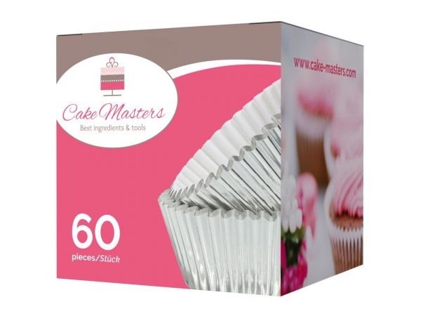 Cake-Masters muffin kapsülleri 50mm alüminyum gümüş 60 adet