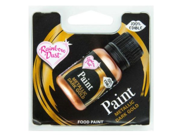 Rainbow Dust Metallic-Lebensmittelfarbe Dark Gold 25ml