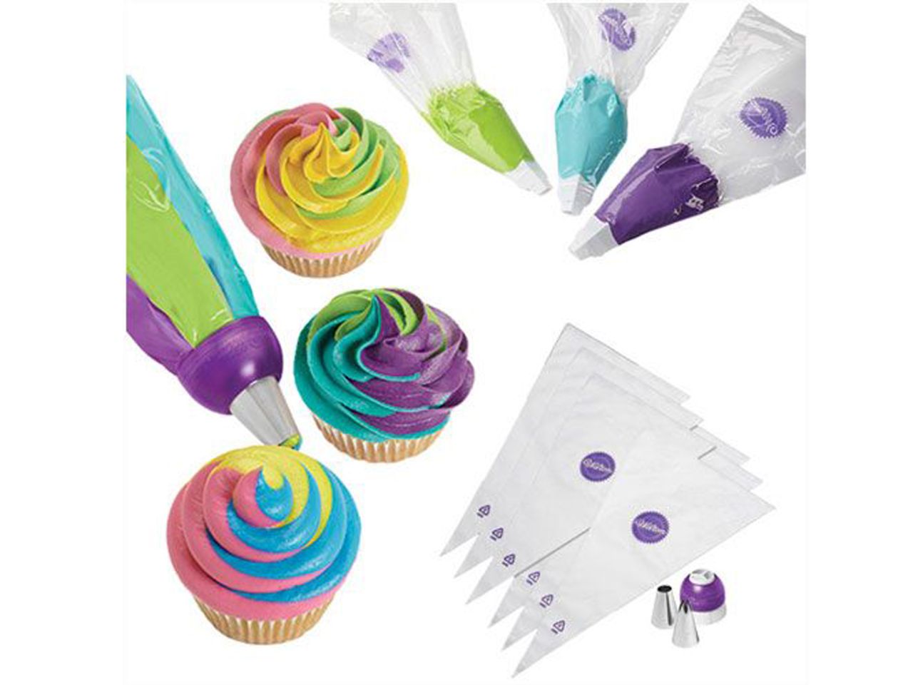 Wilton Spritztüllenadapter-Set für 3 Farben 9tlg.