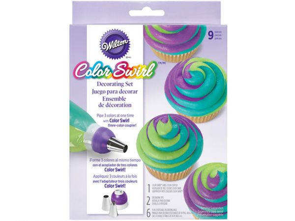 Wilton Spritztüllenadapter-Set für 3 Farben 9tlg.