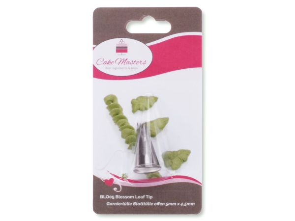 Cake-Masters süsleme başlığı yaprak başlığı açık 5 mm x 4,5 mm