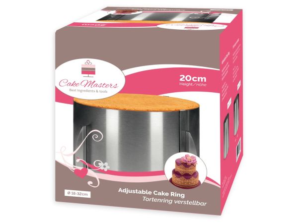 Cake-Masters kek halkası ayarlanabilir 20cm yüksekliğinde