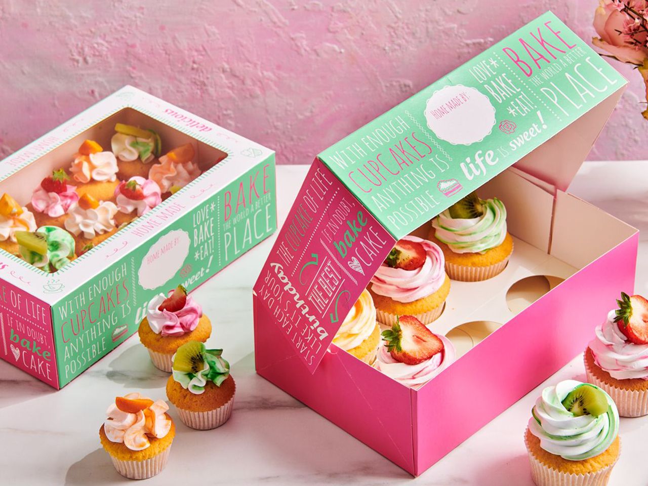 FunCakes Cupcake Box Quotes 24x16x8cm, incl. insert, 3 pieces