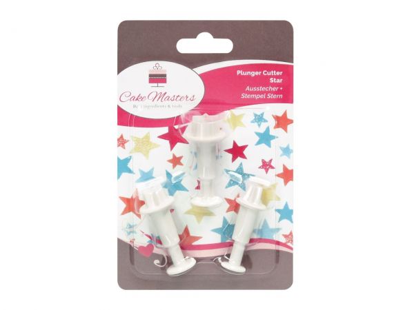 Cake-Masters cookie cutter + stamp star 3-pack