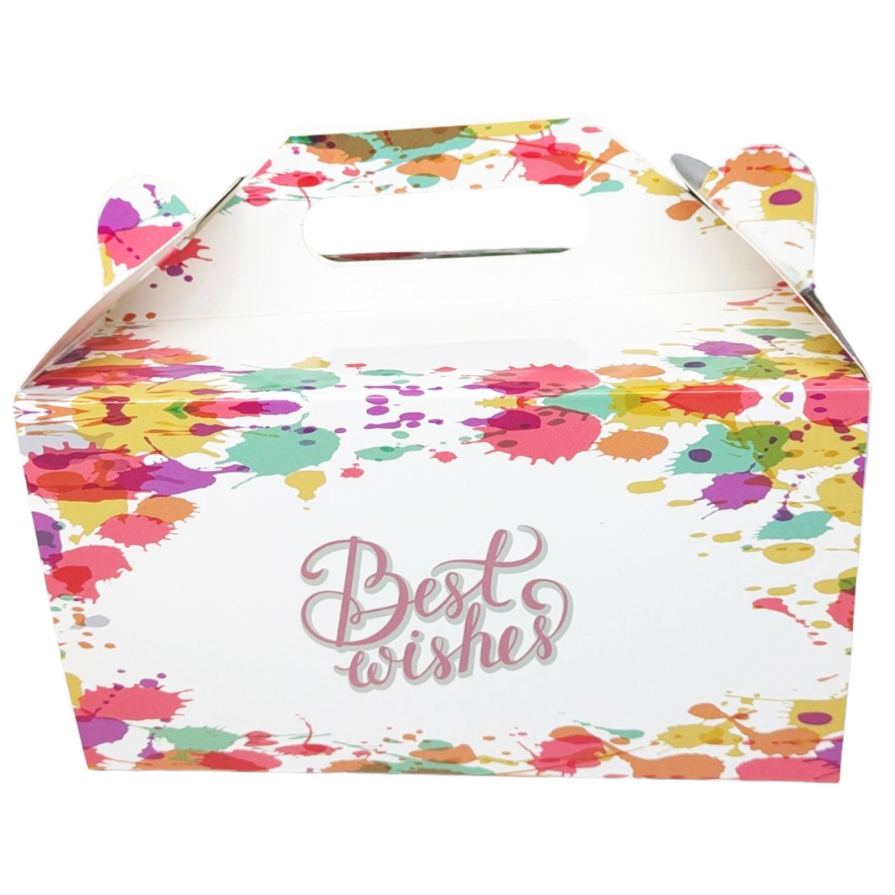 10 x piece cake box / cake box with handle - 20 x 13 x 11 cm - Packmania 