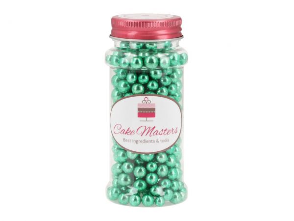 Cake-Masters Soft Sugar Pearls metallic green 7mm 80g