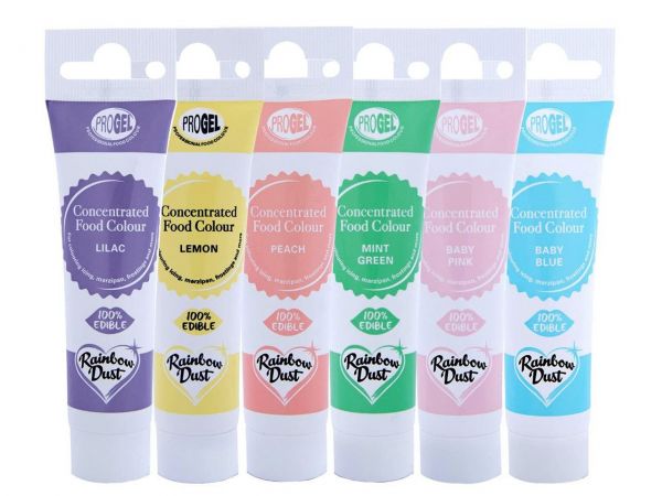 Rainbow Dust Lebensmittelfarbe  ProGel Multipack Pastell 6x25g