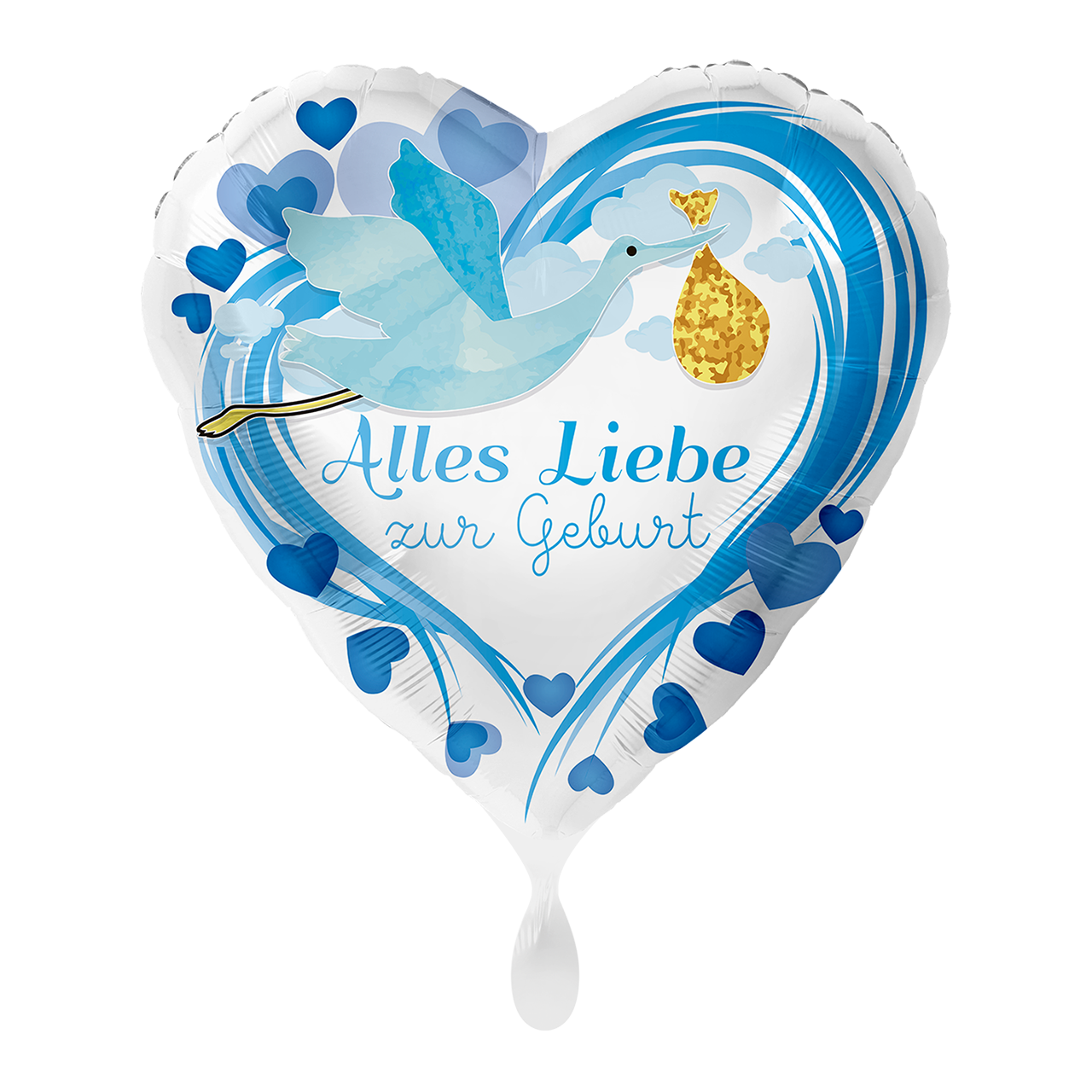 1 Ballon - Alles Liebe zur Geburt Blau