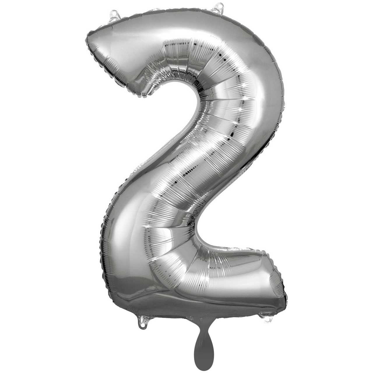 1 Balloon XXL - Number 2 - Silver 