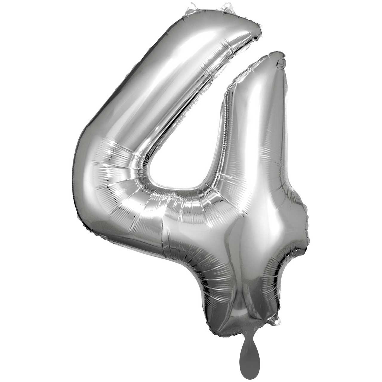 1 Balloon XXL - Number 4 - Silver 