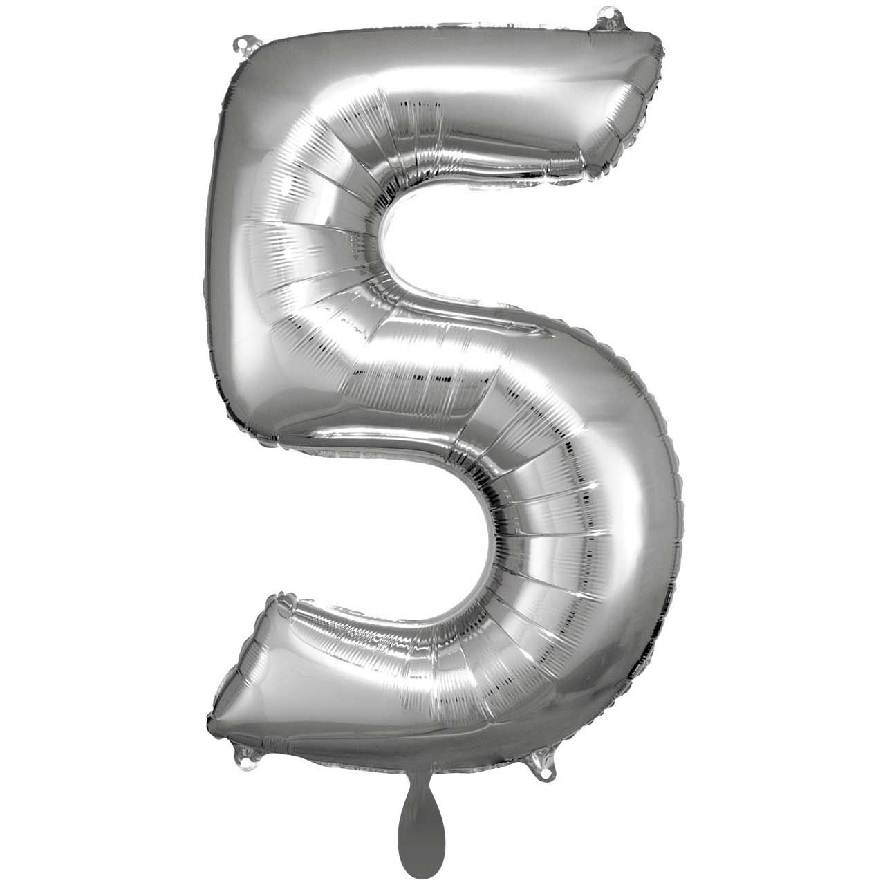 1 Balloon XXL - Number 5 - Silver 